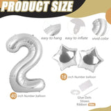 2026 Large 40 Inch Silver Number Balloons for New Year Party Decorations