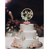 Mr & Mrs Cake Topper, Rustic Wood Wedding Anniversary Decorations, Bride & Groom Sign