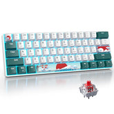 Wireless Keyboard 60% Gaming Keyboard 60 Percent, Hot Swappable Rgb Mini Bluetooth Bt5.0/Usb-C Mechanical Keyboard With Software For Windows Mac Laptop (Gateron Red, Green 61)