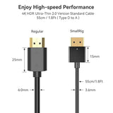 SMALLRIG D to A Cable Ultra Thin Cable 55cm/1.8Ft, Super Flexible Slim High Sp