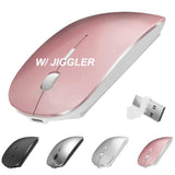 Wireless Mouse For Macbook Air Pro Imac Laptop Desktop Surface Pro, Rechargeable Silent Wireless Usbc Mouse With Jiggler For Mac Desktop/Computer/Ipad (Bluetooth 5.2/3.0, 2.4G Usb A, Type-C Receiver)