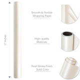 Cream Pearl Glossy Wrapping Paper 17"x32.8' β Elegant Wrap for Any Occasion