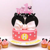 Girls Cake Topper Mouse Cake Topper Mouse Birthday Party Decorations My 1St Birthday Pink And Black Mouse Birthday Party Supplies For Kids Girls
