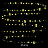 Gold 60th Birthday Garland – Metallic Stars & Dot Streamer for Anniversary Party"