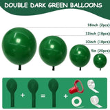 58pcs Double Stuffed Dark Emerald Green Balloon Garland Kit for Party Decorations