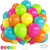 Rainbow Balloons,12 Inch Multicolor Balloons In Fruit Green Slate Blue Matt Orange Hot Pink And Yellow Balloon,For Birthday Baby Shower Wedding Summer Topic Diy Balloon Decoration Party Decorations