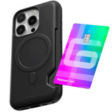 GOOSPERY Mag Bumper Compatible with iPhone 15 Pro Case, Compatible with Magsafe, Card Holder Wallet Protective Dual Layer Sturdy Phone Back Cover - Black