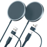 Mag-Safe Charger 2-Pack For Iphone 17, 15W Magnetic Wireless Charger Fast Charger Pad Compatible With Magsafe Charger, Iphone 17 Air Pro Max/16/15/14/13/12 Series/Airpods Blue