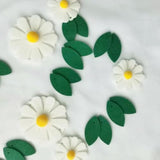 Felt Daisy Flower Garland,Spring Summer Flower Banner Decoration For Daisy Theme Birthday Party Or Baby Shower,Wedding Party?White?