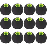 12Pcs Large Size Replacement Eartips Eargels Earpads Ear Tips Gels Bud For Powerbeats Pro, Beatsx, Senso, Tozo, Sony & Other Inner Hole 3.8Mm Earbud In-Ear Headphones,Black-Green,L