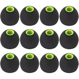 12Pcs Large Size Replacement Eartips Eargels Earpads Ear Tips Gels Bud For Powerbeats Pro, Beatsx, Senso, Tozo, Sony & Other Inner Hole 3.8Mm Earbud In-Ear Headphones,Black-Green,L
