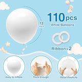 110Pcs White Balloons 12 Inch White Latex Balloon Garland Arch Kit For Birthday Baby Shower Wedding Anniversary Graduation Party Decorations
