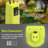 1 Pack Power Wheel Adapter For Ryobi 18V Battery, Upgraded Battery Converter Kit With Switch, Fuse & Wire Terminals, 12 Awg Wire, Power Connector For Diy Rc Car Toys Robotics