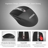Wireless Mouse, 2.4G Usb Wireless Ergonomic Optical Mouse, With Nano Usb Receiver Silent Clicking Side Switch Buttons For Computer/Desktop/Pc/Laptop And Windows 11/10 Rechargeable Battery