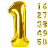 40 Inch Gold Balloon Number 1 First Birthday Jumbo Mylar Foil Helium Balloon For 10 21 31 Birthday Digital For Birthday Party Wedding Anniversary Party Decorations