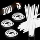 60pc 8in White Glow Sticks with Connectors Neon Party Favors Bulk