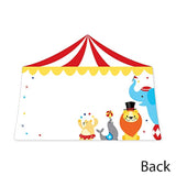Big Dot of Happiness Carnival - Step Right Up Circus - Shaped Thank You Cards - Carnival Themed Party Thank You Note Cards with Envelopes - Set of 12