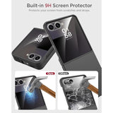 Miimall Slim Fit for Galaxy Flip 7 Case Built-in Screen Protector,Military Grade Shockproof Drop-Proof Thin Anti-Scratches Nonslip Matte Grip Full Body Phone Case for Flip 7 Samsung Rugged,Black