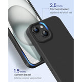 For Iphone 15 Case Liquid Silicone Slim Shockproof Protective Cover 6.1 Inch Anti-Scratch Drop Protection,Black