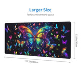 Butterfly Large Mouse Pad Extended Desk Pads Game Mouse Mat Non-Slip Keyboard Pad With Stitched Edges Waterproofinch For Office Home 31.5X11.8
