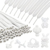 100Pcs 260 Balloons White Long Balloons For Balloon Garland Thickening Skinny Latex Twisting Balloon For Animals Modeling Christmas Birthday Wedding Party Decorations