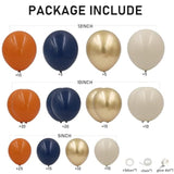 Fall Thanksgiving Balloon Arch Kit 150pcs Orange Navy Blue White Gold Balloons for Party