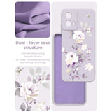 For Motorola Moto G 5G 2024 Case, Girls Women Florals Liquid Silicone Phone Case, Shockproof Anti-Scratch Soft Protection Case With 2X Screen Protectors For Moto G 5G 2024 (Purple)