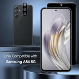 [2+2 Pack For Samsung Galaxy A54 5G Privacy Screen Protector Tempered Glass With Camera Lens Protection, Anti-Spy, Case Friendly, Black