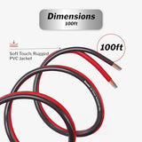 16 Gauge Speaker Cable - 100 ft True Spec Soft Touch Audio Wire for Car Stereos, Home Theater, Surround Sound - Flexible 16 AWG Speaker Wire - Easy