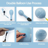 Dusty Blue Balloons Double Stuffed Blue Balloon Garland Arch Kit Different Sizes 18In 12In 5In Latex For Birthday Baby Shower Gender Reveal Neutral Party