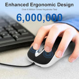 EEEKit Mini Wired USB C Mouse, 3-Button Retractable Corded Mouse Optical Computer Mice for Laptop PC MacBook iPad Smartphones, Black