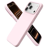 Compatible With Iphone 17 Pro Max Case 6.9", Slim Liquid Silicone 3 Layers Soft Gel Rubber Shockproof Protective Cover With Anti-Scratch Microfiber Lining-Chalk Pink