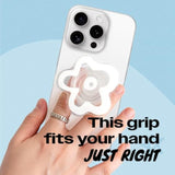 Cute Transparent Daisy Flower Phone Grip Stand Holder for MagSafe (White)