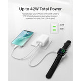 Belkin BoostCharge 42W Dual Port Wall Charger, USB-C + USB-A Charger Fast Charging for iPhone 16, 15, 14, 13, Pro, Pro Max, iPad, AirPods, Samsung Galaxy S25, Nintendo Switch 2 & More - White