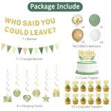 Farewell Party Decorations, Green Gold Who Said You Could Leave Banner Cake Toppers Balloons Hanging Swirls, Going Away Retirement Leaving Party Decorations, Coworker Goodbye Party Supplies