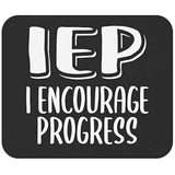 Teacher Mousepad Teaching 9" Mousemat - Iep I Encourage Progress Special Education Teacher Gift Idea Office Poster Black Computer Mouse Mat Mouse Pad