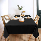 2-Pack Black Tablecloths 60x102 Inch Polyester Stain Wrinkle Resistant Cover