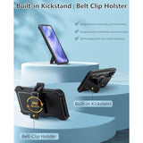 For Samsung Galaxy S25-Edge Case: Military Grade Rugged Cell Phone Cover With Kickstand & Belt Clip Holster | Shockproof Tpu Protection Bumper Matte Textured | Heavy Duty Protector (Black)