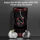 Cca Cra In Ear Monitor Headphones, Ultra-Thin Diaphragm Dynamic Driver Super Bass Clear Sound Gaming Earbuds Wired Iem Earphones With Detachable Cable, In Ears For Singers Musician Dj Stage (White)