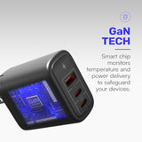 Raycon Magic USB C Charger (65W) for MacBook Pro/Air, iPad Pro, Galaxy S20, Dell XPS 13, Note 20/10+, iPhone 16/16 Pro, Steam Deck, PPS 3-Port Fast Compact