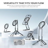 Ultra-Thin Aluminum Magnetic Phone Tripod Holder Mount Stand, MG-06 Air Mini Pocket Cell Phone Stand, Compatible with MagSafe for iPhone 17 16 15 14