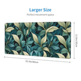 Gaming Mouse Pad, Large Non-Slip Rubber Base Mousepad, Keyboard Mouse Mat, Desk Pad With Stitched Edges, 31.5X11.8Inch, Morris Leaves