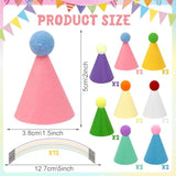 24 Pack Mini Party Hats For Stuffed Animals Figures, Tiny Finger Hats For Mini Toys Dinosaur Animal For Birthday Party Decoration Cake Toppers