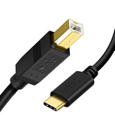 Cablecreation Usb B To Usb C Printer Cable 6.6Ft, Type B To Type C Printer Cord For Macbook Pro, Air, Midi Cable For Yamaha Casio Digital Piano, Midi Keyboard, Dj Controller, Dac To - 2M, Black