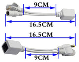 Passive Poe Injector And Poe Splitter Kit With Rj45 Ethernet And Power Via Dc 5.5X2.1 Mm F/M Adaptor Connectorwhite 4 Pairs