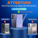 3 Pack for Galaxy S26 Ultra Screen Protector Tempered Glass + 3 Pack Camera Lens Protector, Military Grade Shatterproof, 9H Hardness,