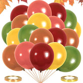 Thanksgiving Balloons 100Pcs 12Inch Orange Yellow Green Brown Burgundy Balloons for Fall Decor