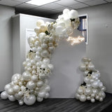 120pcs White Balloon Garland Kit – Pearl & Double Stuffed Balloons for Bridal and Party Decor