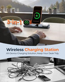 Foldable 3-in-1 Wireless Charging Station for Magsafe Charger Stand, Travel-Friendly Fast Magnetic Wireless Charger Station for iPhone
