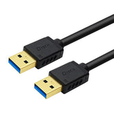 DTech Short USB 3.0 Type A to A Cable Male to Male High Speed Data Cord 9.8-Inch Black Compatible with Printer Scanner Computer Speaker Laptop Fan Cooling Pad USB Hub External Hard Drive